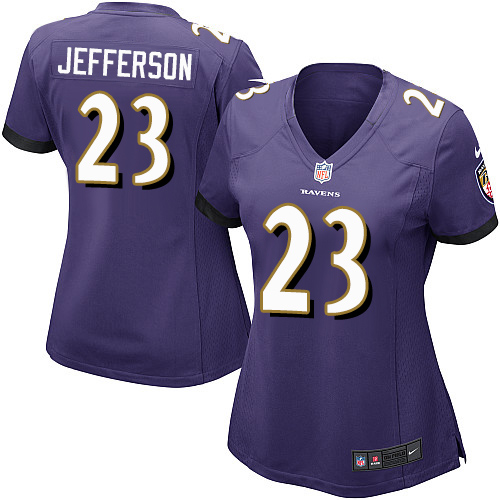 Nike Ravens #23 Tony Jefferson Purple Team Color Women's Stitched NFL New Elite Jersey - Click Image to Close
